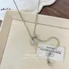 Bolo Street Punk Collar de Lujo Ligero Nudo de Una Palabra Simple Cadena para Suéter de Gama Alta para Mujer Moda Masculina