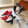 Diadema Retro Flor Paisley Coreana y Japonesa Diadema Ancha Orejas de Conejo Elegante para Mujer Pasador Accesorio para el Cabello Pinza para el Cabello