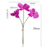 Flores Artificiales de Alta Gama Transfronterizas Película 3D Phalaenopsis Adornos de Decoración para el Hogar y Bodas Arreglos Florales para Pasillos Flores Falsas Venta al por Mayor