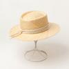 Nuevo Sombrero de Paja Lafite Tejido a Mano con Anillo y Copa Plana, Protector Solar para Viajes al Aire Libre y Playa, Temporada de Primavera y Verano