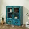 Zakka Tocador de Madera Estilo Japonés Vintage con Cajón Escritorio Caja de Almacenamiento para Cosméticos Gabinete de Almacenamiento a Prueba de Polvo