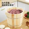 Cubo de Madera Arroz al Vapor Comercial Acero Inoxidable Vaporera Eléctrica Arroz Morado Puestos Restaurantes Vaporera Grande de Madera Cantina Artefacto de Arroz al Vapor