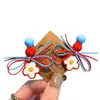 Pinza para el pelo con flores y lazo en color rojo y azul de Dongdaemun, Corea. Pinza para flequillo para niñas. Accesorio para el pelo de dopamina.