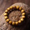 Pulsera de Madera Nanmu Dorada, Cuentas de Estilo Antiguo, Pulsera de Cuentas de Manzana de 15 mm, Cuentas de Nanmu, Pulsera de Madera Unisex para Juego Cultural