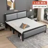 Cama plegable para uso doméstico, cama doble con estructura de hierro y colchón, cama sencilla para viviendas de alquiler, cama de tablero duro, cama para siesta en la oficina, cama individual