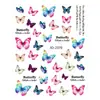 Adesivos de Arte para Unhas Borboleta Colorida Estéreo 3D Adesivos de Decoração para Unhas Florais Gradiente Mesmo Estilo da Ins À Prova d'Água e Duradouros DIY