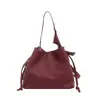 Bolsa Transversal Bucket Nova Tendência da Moda Design de Nicho Fechamento com Cordão Bolsa de Ombro Único para o Dia a Dia Bolsa de Mão de Grande Capacidade