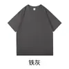 Camiseta base de manga corta de color liso, corte holgado, marca de moda, para primavera y verano, camiseta de manga corta gruesa de peso pesado de 210G, unisex, hecha de algodón peinado