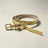 Cinturón fino retro para mujer, con hebilla de alfiler que combina con todo, pequeño cinturón decorativo, pantalones sencillos de verano con estampado de leopardo, con aguja en stock, cinturón cruzado.