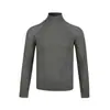 Camisa base de tricô de manga comprida e gola alta para homens, primavera e outono, listras verticais texturizadas, cor sólida, elástica, suéter interno justo