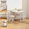Mesa Plegable Mesa de Noche Móvil Casa de Alquiler Simple Habitación de Niñas Escritorio Rectangular Banco de Trabajo Mesa Blanca