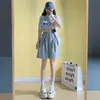 Shorts Jeans de Tencel para Mulheres, Verão Fino de Cintura Alta Fluido Versátil Emagrecedor Casual, Shorts Largos Soltos Comprimento do Joelho