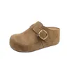 Zapatos individuales, punta cerrada, medias pantuflas, para uso en exteriores, sandalias Birkenstock, para mujer, nuevos lanzamientos 2026, primavera y otoño, suela gruesa, aumento de altura oculto, zapatos Birkenstock