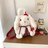 Mochila de felpa de conejo estilo ins de estilo japonés transfronteriza, nueva y moderna bolsa de conejo linda, bolsa de estudiante de dibujos animados