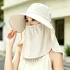 Sombrero de Sol de Ala Ancha, Chal de Seda de Hielo, Sombrero de Pescador, Velillo de Protección UV para Exteriores, Sombrero para Recoger Té, Sombrero de Seda de Hielo para Protección Solar