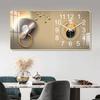 Calendário perpétuo A6L 2024 novo relógio de parede sala de estar moderno simples sem perfuração relógio de pintura decorativa