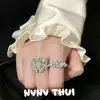 Joyas Flores Princesa Flor Sonriente Anillo de Piedra Preciosa Chica Rica Algodón de Azúcar Gipsófila Anillo de Perlas