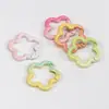 Cuentas de Mosaico Coloridas Flor Grande Cierre de Primavera Llavero DIY Cadena para Teléfono Accesorios de Aleación Piezas Pequeñas Bolsa Anillo Conector para Colgar