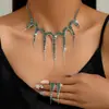 Joias de Novo Estilo Europeu e Americano, Strass Super Brilhantes, Colares e Brincos Modernos e de Alta Qualidade, Conjunto de Colar para Noiva de Luxo Leve e Exclusivo