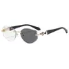 Gafas de sol poligonales de moda con biselado sin montura para mujer, estilo callejero personalizado transfronterizo, gafas de sol fotocromáticas