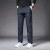 Pantalones Casuales Gruesos con Forro de Polar para Hombre, Moda Trendy Otoño e Invierno 2025, Elásticos, Ajustados, Ligeros, de Negocios, Rectos