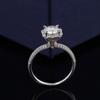Anillo de Plata S925 de 1 Quilate de Moissanita Anillo de Boda de Oro de 18K Regalo Anillo Simple Transfronterizo Envío Directo de Una Pieza