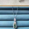 Collar de acero de titanio con cadena para clavícula femenina, imitación de calcedonia de hielo alta natural, Buda, accesorios de regalo de cumpleaños avanzados, venta al por mayor en vivo