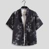 Camisa Casual de Praia para Homens, Camisa Estampada de Verão Fina de Manga Curta, Roupas Havaianas Soltas e Bonitas para Mulheres