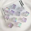 Novas Contas Quadradas Acrílicas Transparentes UV Fosco de Alta Qualidade com Furo Quadrado de 14mm para Corrente de Celular DIY Material Ornamento Acessórios