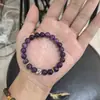 Pulsera de Piedra de Cuarzo Morado Fuego Nueve Morado para Mujer, Nueva Pulsera de Agua Morada de Lujo Ligero de Nicho, Regalo de Cumpleaños para Niñas