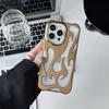 Funda para Teléfono iPhone15PROMAX con Patrón de Llama y Disipación de Calor Hueca 14 TPU Morado Electrochapado Transpirable Protectora 13pro