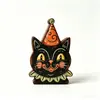 Decoración de Calabaza Fantasma Gato Negro de Madera para Halloween Habitación Escritorio Decoraciones Festivas Artesanías de Madera