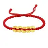 Pulsera de Hilo Rojo con Monedas de Cobre de los Cinco Emperadores, Tejida a Mano para la Buena Suerte en el Año de Nacimiento, Pulsera Atrae Dinero, Regalo de Cumpleaños, Hecho a Mano