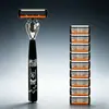 Nova lâmina de barbear de 6 camadas, aparelho de barbear manual para homens com cabeça de seis lâminas, Gillette universal atacado transfronteiriço