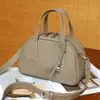 Bolso de Mano Pequeño Tipo Bowling de Piel de Vaca de Primera Capa Transfronterizo de Togo, Bolso de Mano de Moda Tendencia para Mujer, Bolso Cruzado de Hombro de Piel Genuina