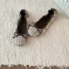 ¡Estilo de auto-reserva! Zapatos de suela única tipo cabeza de muñeca para mujer 2026 nuevo estilo bailarinas con lazo cuadros zapatos planos para ir al trabajo boca poco profunda zapatos tipo rollo de huevo