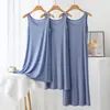 Vestido de Alça Modal de Verão Feminino Plus Size Saia Base Interna Camisola Fina Saia Vault Saia Longa Saia Evasê