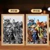 Marco de Fotos 2D de Anime de Conejo y Zorro Regalo para Dormitorio Escritorio Luz de Noche para Novio/Novia Pintura Iluminada