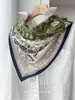 Pañuelo de Seda Crepé de Chine con Estampado Paisley Vintage para Mujer, Versátil para Primavera Estilo Old Money, Pañuelo Cuadrado de Seda de Morera 65 con Borde de Encaje