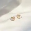 Aguja de Plata S925 Sentido de Diseño Avanzado Personalidad de Nicho Pendientes Compactos Estilo Pequeño Nuevo Pendientes Circulares en Forma de Anillo de Zirconia