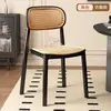 Silla de comedor para el hogar, silla de comedor comercial, silla de ratán de plástico, silla de ratán de segunda mano, silla con respaldo, taburete transpirable para exteriores
