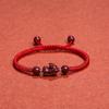 Pulseira Pixiu de Minério Cru de Alto Teor Cinnabário Real Corda Trançada Feita à Mão Corda de Mão Pulseira de Corda Vermelha Piccolo Produtos Genuínos para Homens e Mulheres