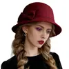 Nuevo Sombrero de Fieltro de Lana de Marca de Moda para Mujer, Sombrero de Cubo Redondo Estilo Coreano Otoño e Invierno, Sombrero Cloche Británico Retro Versátil de Celebridad de Internet