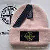 Gorro de Punto de Pelo de Conejo Invierno Moda Europea y Americana Versátil Gorro de Lana Terciopelo Engrosado Cálido Gorro para el Frío Botón Letra Gorro de Punto