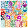 50 Peças de Adesivos Cartoon de Alfabeto Digital Decoração para Caderno, Armário de Parede Adesivos à Prova d'Água para Planner Atacado