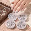 Esponja de Pulgar Transparente de Plástico para Polvos de Maquillaje Caja Portátil a Prueba de Polvo Caja para Clasificar Cuentas Caja de Almacenamiento para Accesorios de Pedrería para Uñas