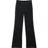 Pantalones negros de tiro alto con cintura elástica y microcampana para mujer, nuevo estilo Otoño/Invierno 2026, pantalones acampanados engrosados con terciopelo, pantalones largos