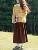 Cardigan Suéter Solto Macio e Elástico Estilo Preguiçoso Transfronteiriço para Mulheres Outono e Inverno Novo Estilo Estilo Suave Top Suéter Amarelo