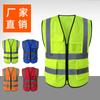 Colete refletivo de segurança direto da fábrica, roupa refletiva com vários bolsos, colete refletivo para trabalhadores de saneamento