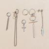 Aretes Bts Bts Star del Mismo Estilo Estilo Coreano Hip-Hop Cadena Simple Aretes Personalizados y Set de Clips para Oreja